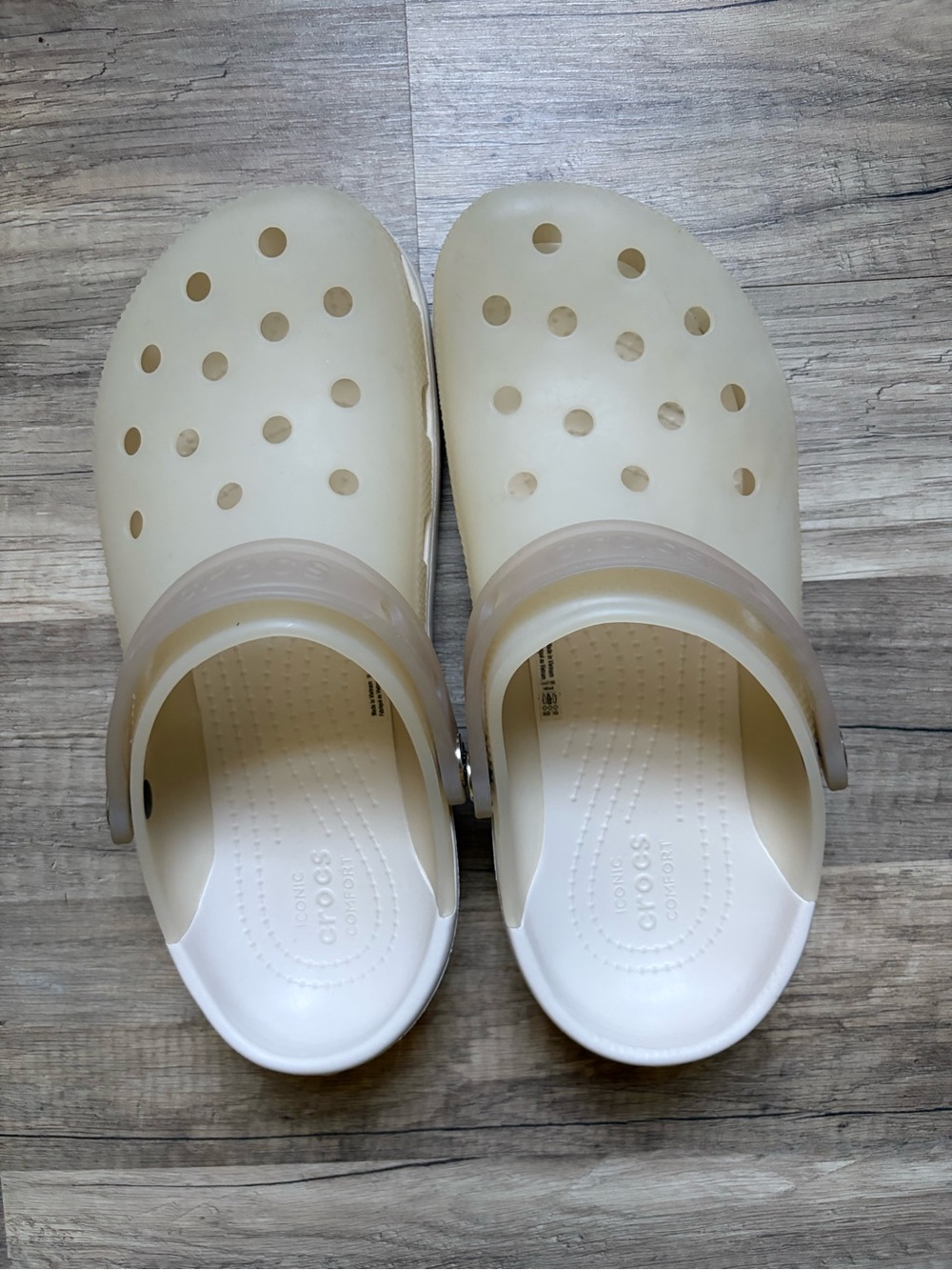 CROCS Classic Clog Cream and White Rare Find